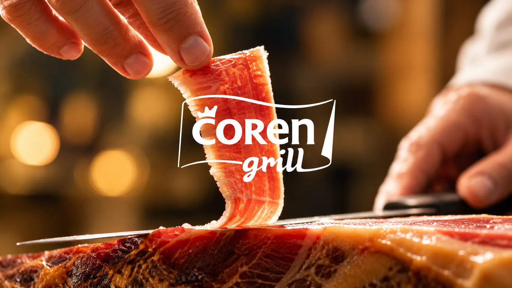 Producto de Coren Grill junto a su identidad de marca.