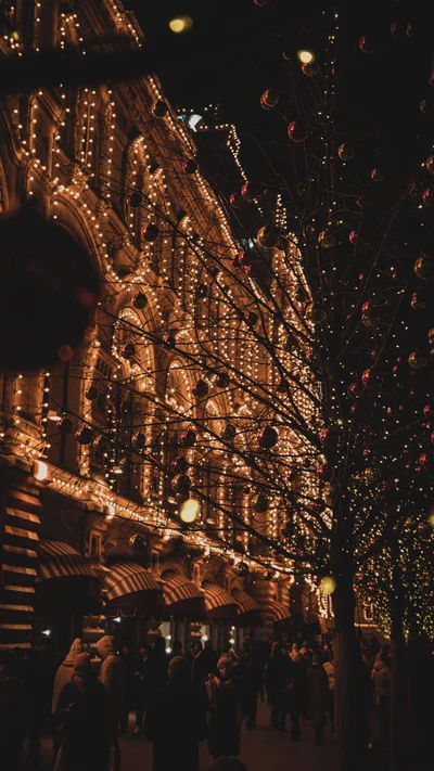 Luces de Navidad en una calle